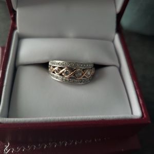 3/4 diamond ring...white and pink golf